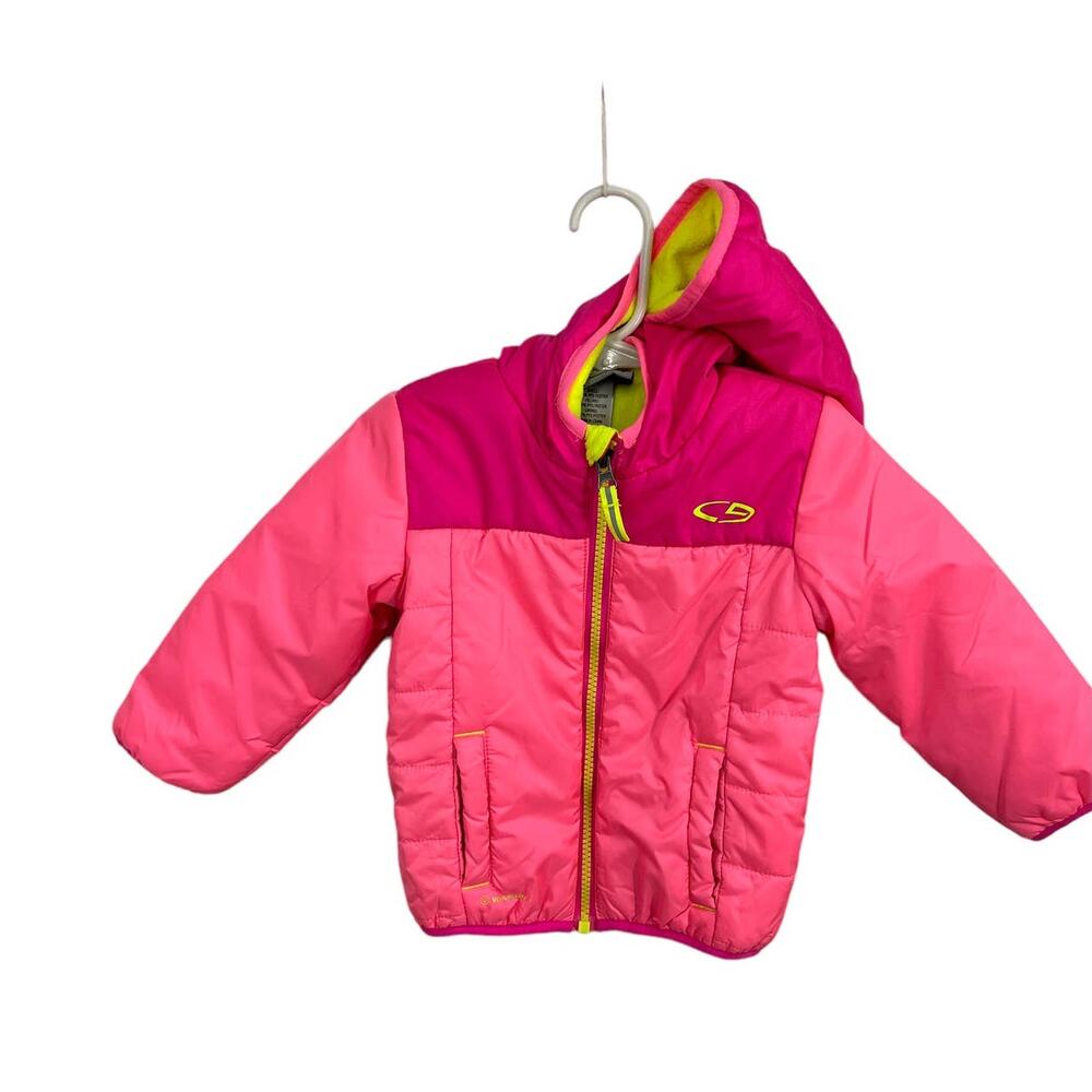 CHAMPION Hot Pink & Yellow Winter Puffer Jacket Sz 18M